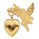 Symbols Of Faith Gold-tone Angel with 20mm Dangle Heart Crystal Cross
Locket Brooch Pin
