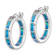Rhodium Over Sterling Silver Blue Lab Created Opal In/Out Round Hoop Earrings