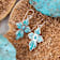 Barse Jewelry Blue Composite Turquoise Cross Sterling Silver Dangle Earrings