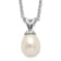 Rhodium Over Sterling Silver White Rice 6-7mm FWC Pearl Necklace