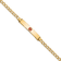 14k Yellow Gold Medical Polished Red Enamel Curb ID Bracelet