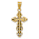 14k Two-tone Gold Small Narrow Cross with Crucifix Pendant