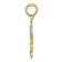 14k Two-tone Gold  Polished and Textured Princess with Crown Pendant