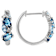 Multi-Blue Topaz Hoop Earrings In Rhodium Over Solid 10K White Gold 1.29ctw