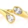 Oval And Pear Moissanite Bypass Two-Stone Ring In 14K Gold Over Sterling Silver