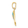 14k Yellow Gold Lab Created Opal Dolphin Pendant
