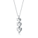 Heart Shape CZ Three-Stone Pendant In Sterling Silver