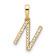 14k Yellow Gold Diamond Letter N Initial Pendant
