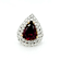 10.95 Ctw Garnet and 3.08 Ctw White Diamond Ring in 14K 2-Tone