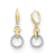 14K Two-tone Gold Diamond Dangle Leverback Earrings