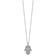 Rhodium Over Sterling Silver Polished Cubic Zirconia Hamsa Necklace