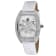 Christian Van Sant Women's Lotus White Dial, White Leather Strap Watch