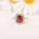 Peach Orange Lab Created Padparadscha Sapphire & Moissanite Rhodium
Over Silver Halo Ring