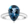12x8mm Pear Shape London Blue Topaz Rhodium Over Sterling Silver Ring