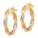14k Yellow Gold and Rhodium Over 14k Yellow Gold 7/16" Textured
Twisted Hoop Earrings