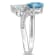 1.97ctw London Blue Topaz, Aquamarine And Diamond 14k White Gold Ring