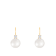 White Cultured Freshwater Pearl 14k Yellow Gold Earrings 8-8.5mm