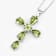 Green Peridot Rhodium Over Sterling Silver Cross Pendant With Chain