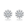 Floral CZ Stud Earrings In Sterling Silver
