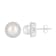 6mm Cultured Freshwater Pearl 1/5 ctw Diamond Rhodium Over Sterling
Silver Halo Stud Earrings