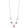 Sterling Silver Polished Pink, Red and White Enamel Heart Children's Necklace