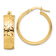 14k Yellow Gold Polished Textured 15/16" Hoop Earrings