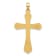14K Yellow Gold Polished and Grooved Hollow Diamond Cross Pendant