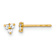 14k Yellow Gold 3.4mm Polished Cubic Zirconia Triangle Stud Earrings