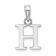Rhodium Over 14k White Gold Polished Block Letter H Initial Pendant