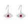 Ruby Rhodium Over Sterling Silver Evil Eye Earrings