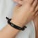 Black Nylon and Stainless Steel Polished IP-plated Adjustable Medical ID Bracelet