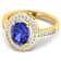 1.63ctw Violet Tanzanite and Diamond 14K Yellow Gold Halo Ring