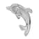 Rhodium Over Sterling Silver Large Crystal Dolphin Slide Pendant