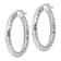 Rhodium Over Sterling Silver 4.00mm Diamond-cut Hoop Earrings
