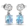 1.02ctw 14K White Gold Aquamarine and White Diamond Halo Earrings
