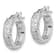 Rhodium Over 14k White Gold Satin and Diamond-Cut 11/16" Hoop Earrings