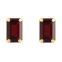 6x4mm Emerald Cut Garnet 10k Yellow Gold Stud Earrings