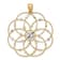 14k Two-tone Gold Diamond-Cut Spiral Circle Pendant