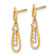 14k Yellow Gold Polished Teardrop Cubic Zirconia Dangle Earrings