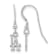 Rhodium Over Sterling Silver MLB LogoArt Los Angeles Dodgers Dangle Earrings