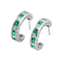 Emerald Color CZ Inside-Out Hoop Earrings In Sterling Silver