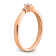 14K Rose Gold Petite Beaded Edge Round Diamond Ring 0.1ctw