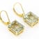 Prasiolite Green Quartz Octagon Earrings In 18K Gold Over Sterling Silver