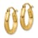 14k Yellow Gold Satin and Diamond-cut 5/8" Round Hoop Earrings