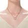 Pave CZ Pentagon Charm Station Necklace In 14K Gold Over Brass
