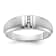 Rhodium Over 10K White Gold Men's Polished and Satin A Diamond Ring 0.05ctw
