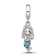Sterling Silver Rhodium-plated Enamel Mermaid Dangle Bead