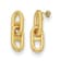14K Yellow Gold Anchor Link Dangle Post Earrings