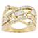 Multi-Shape CZ Open Ring In 18K Gold Over Sterling Silver 1.81ctw
