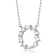 Initial O Mixed Cut CZ Pendant Necklace In Sterling Silver 18 Inch